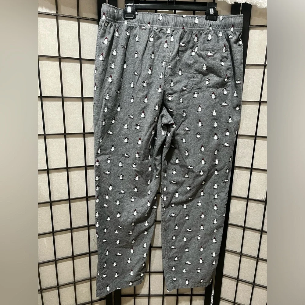 J. Crew Charcoal  FLANNEL SNOWMAN PRINT, PAJAMA PANTS SIZE XL